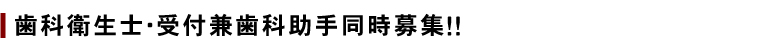 歯科衛生士･受付兼歯科助手同時募集!!