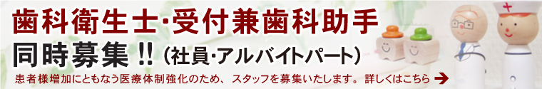 歯科衛生士・受付兼歯科助手募集